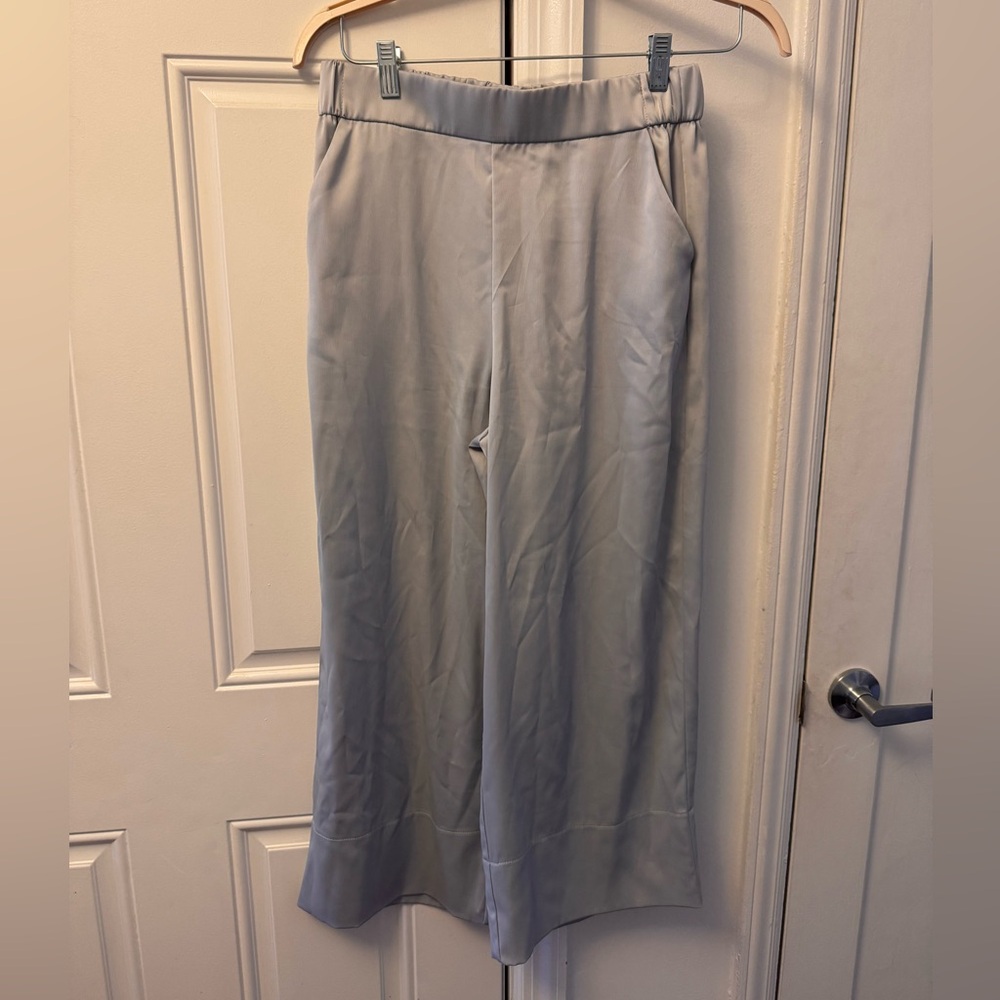 Zara Light Blue Womens Elastic-Waist Dress Pants